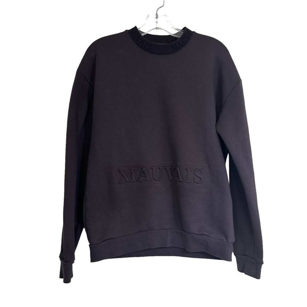 Mauvais Men’s Embossed Logo Crewneck Sweatshirt Purple Size Small